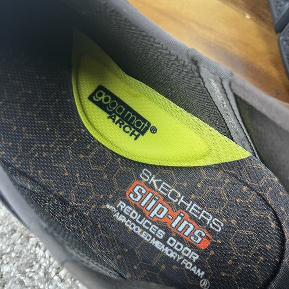 Skechers Mens Size 12 Slip-ins Garza Gervin 205046 Brown Memory Foam Sneakers - Picture 10 of 13